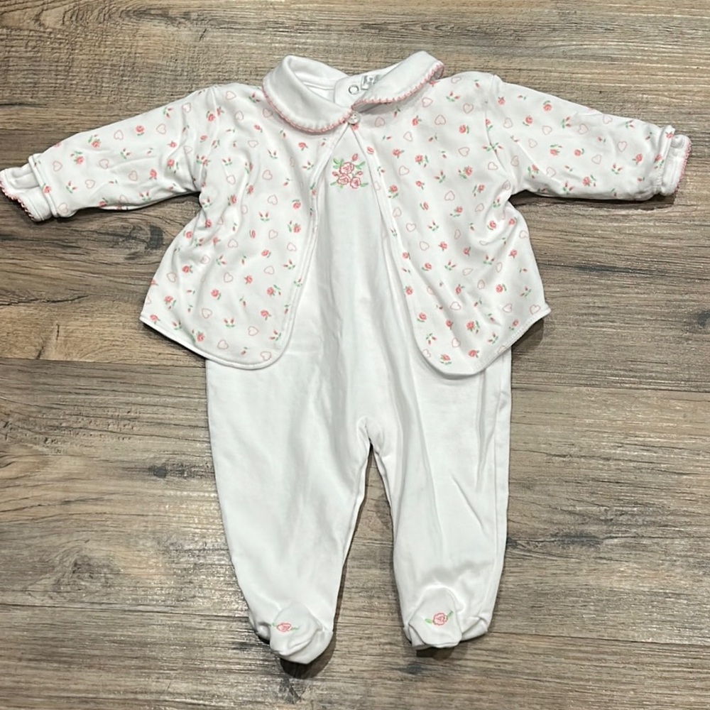 Kissy Kissy Pink and White Kids One Piece Footie